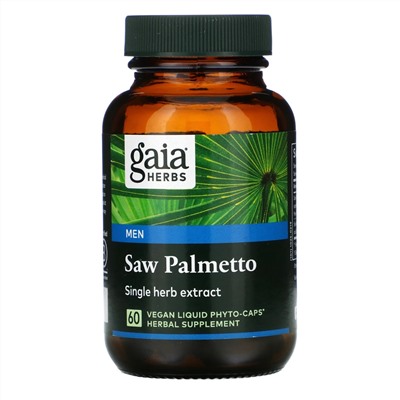 Gaia Herbs, сереноя, для мужчин, 60 веганских капсул Liquid Phyto-Caps