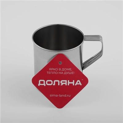 Кружка Доляна «Индия», 300 мл, d=7.4 см, нержавеющая сталь, хромированная