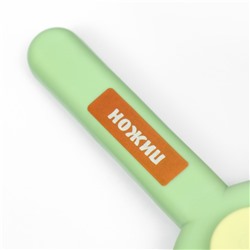 Пуходёрка пластиковая «Кошка» с функцией самоочистки, 8.5×20 см, зелёная