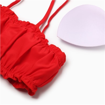 Купальник раздельный со сборкой женский MINAKU, размер 42, красный