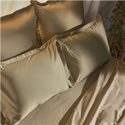 Простыня на резинке 1.5-спальная SL Home «Олива», 140×200+30 см, оливковая, сатин