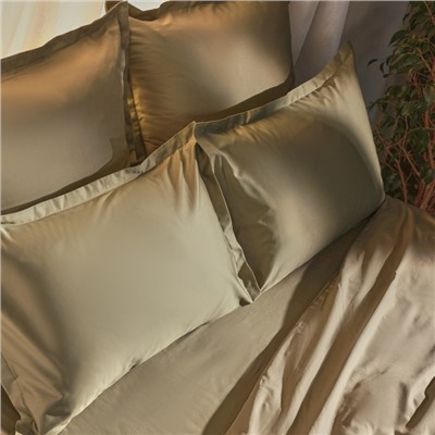 Простыня на резинке 1.5-спальная SL Home «Олива», 140×200+30 см, оливковая, сатин