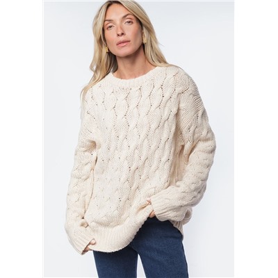 Джемпер крупной вязки из уютной пряжи с ангорой и мохером