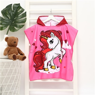 Полотенце - пончо детское LoveLife «Пони», 60×120 см, розовое