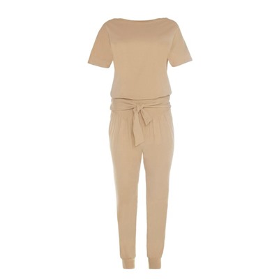 Пижама женская (футболка, брюки) MINAKU: Home comfort, бежевая, размер 58