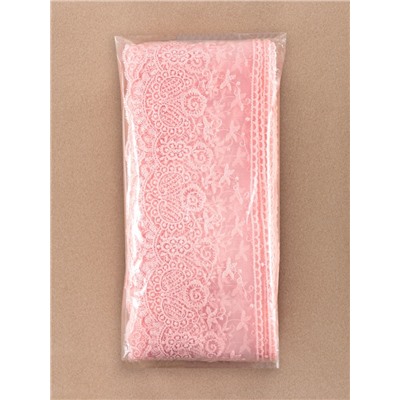 Кружево на сетке, 125 мм, 11±1 м, нежно-розовое