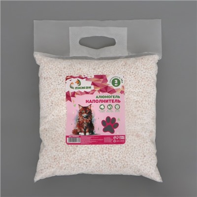 Наполнитель для кошачьих туалетов «Пижон», алюмогель, 3 кг, впитываемость до 10 л
