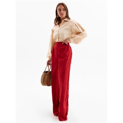 Рубашка женская с объёмными рукавами MINAKU: Casual Collection, размер 44, бежевая