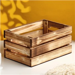 Подарочный ящик, 30×20×14.5 см, деревянный, цвет обожжённое дерево