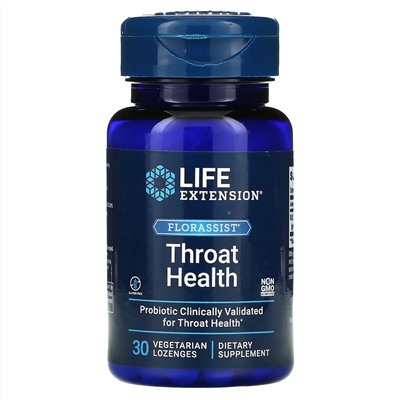Life Extension, FLORASSIST, здоровье горла, 30 вегетарианских пастилок