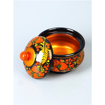 УЦЕНКА Сахарница «Ягодка», большая, 400 мл, 13×15 см, хохлома