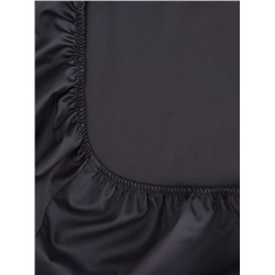 Простыня на резинке 1.5-спальная SL Home Graphite, 140×200+30 см, сатин