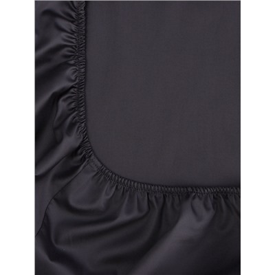 Простыня на резинке 1.5-спальная SL Home Graphite, 140×200+30 см, сатин