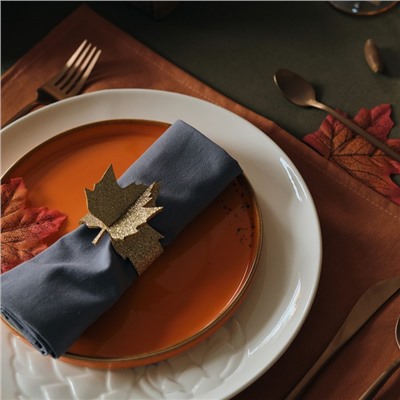 Набор салфеток с декоративными кольцами Grey pleasure, 40×40 см - 4 шт., 100% хлопок, саржа 190 г/м²