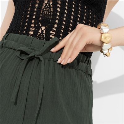 Брюки из жатой ткани, Оглушительный успех (dark green)
