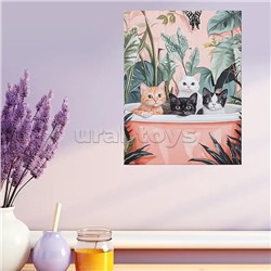 Картина по номерам со светящейся краской 30х40 "Купание котят" (24 цвета)