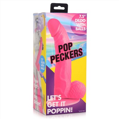 Розовый фаллоимитатор на присоске 7.5  Dildo with Balls - 21,5 см.