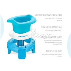 Горшок дорожный HandyPotty 3 в 1 голубой и вкладка голубая