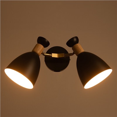 Бра «Канди» 2хЕ27 40 Вт черный 35×12×22 см