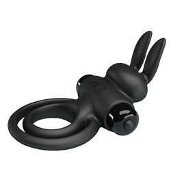 Черное эрекционное кольцо с вибростимуляцией клитора Vibrant Penis Ring III