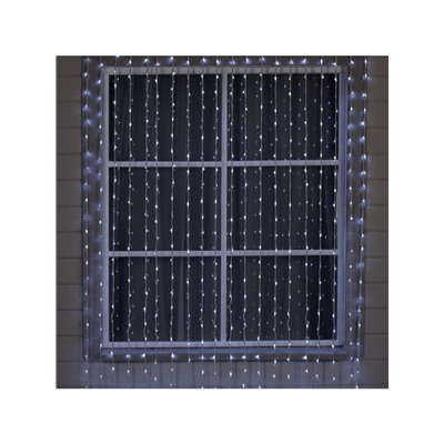 Гирлянда «Водопад» 2×6 м, IP44, УМС, белая нить, 1500 LED, свечение белое, 8 режимов, 220 В