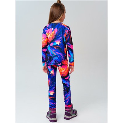 Термокомплект трикот. для девочек: фуфайка (футболка) с длин. рук, брюки