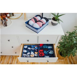 Органайзер для хранения белья Доляна «Волна», 7 отделений, 34×30×8 см, синий