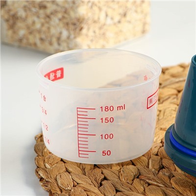 Контейнер для хранения сыпучих с дозатором, 2 кг, 17×10.5×29 см, пластик, прозрачный