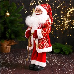 Дед Мороз под ёлку «Зимнее волшебство. Новогодняя игрушка в шубе», 47 см, красный