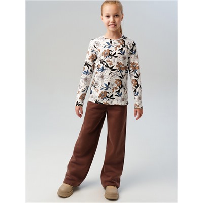 Фуфайка трикотажная для девочек (футболка с длинными рукавами)