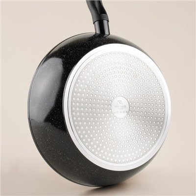 Сковорода с высоким бортом SL Home, d=28 см, h=7.5 см, антипригарное покрытие, индукция, кованый алюминий, чёрная