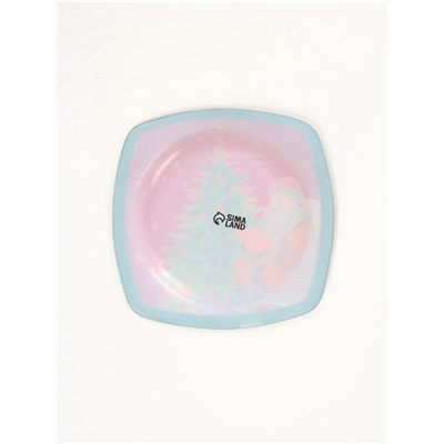 Тарелка новогодняя плоская «Счастливого Нового года», 20×20 см