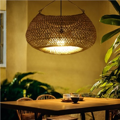 Светильник потолочный из ротанга «Рахарьо», 1×120 Вт, Е27, 43×34×25 см