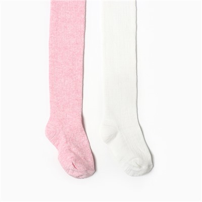 Набор детских колготок KAFTAN BASIC Melange, рост 92 - 98 см, розовый/молочный