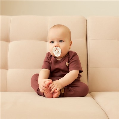 Штаны детские MINAKU, рост 62-68 см, коричневые