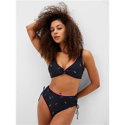 Купальник раздельный с высокой посадкой женский MIST, размер XS, чёрный