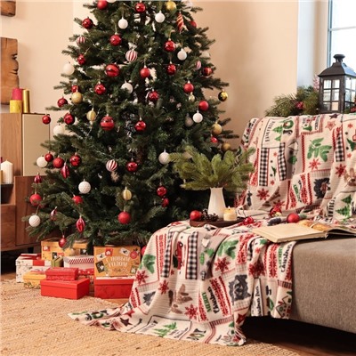 Плед флисовый новогодний «Экономь и Я. Рождество» 150×130 см