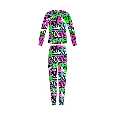 Термокомплект трикот. для девочек: фуфайка (футболка) с длин. рук, брюки