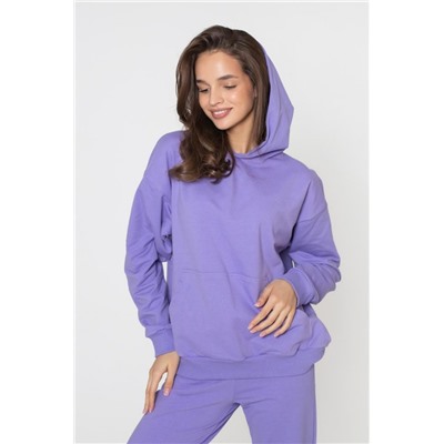 Худи оверсайз с капюшоном футер (Лиловый)