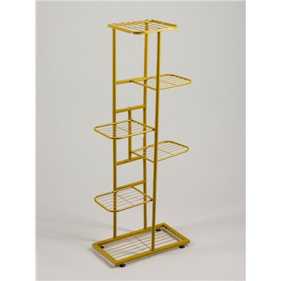 Подставка для цветов Greengo, 6 полок, 44×22×105 см, напольная, металл, цвет золотой