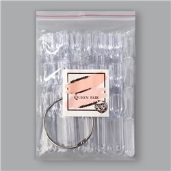 Палитра для лаков на кольце, форма квадрат, 50 шт. по 3 ногтя, прозрачная