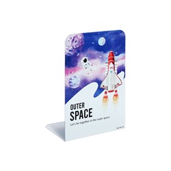 Держатель (ограничитель) подставка для книг, 2 штуки «Космос.Ракета»