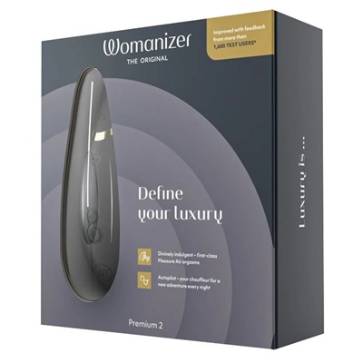 Черный клиторальный стимулятор Womanizer Premium 2