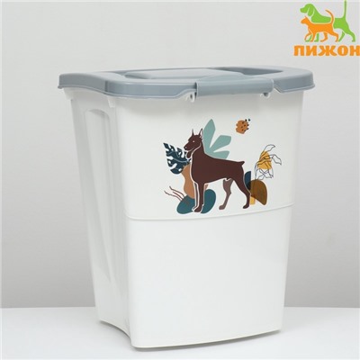Контейнер для корма, 36 л, серый