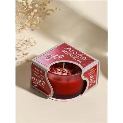 Ароматическая свеча в стакане Aroma botanical, сухоцветы красные, роза, 7.5×7.5×5 см
