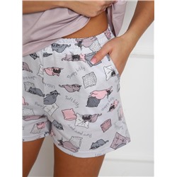 Мур котики - пижама лиловый