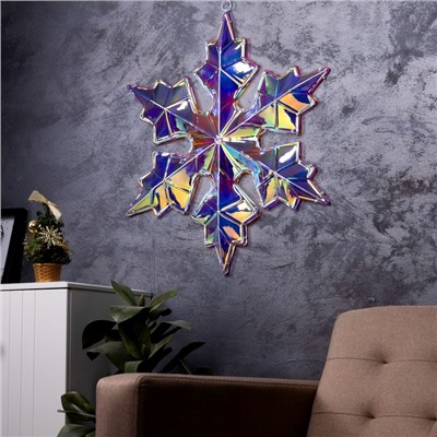 Светодиодная фигура «Снежинка» 60×60 см, пластик, 220 В, 8 режимов, свечение тёплое белое