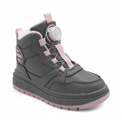 Кроссовки зимние на меху А7187-15 серо розовые п/п