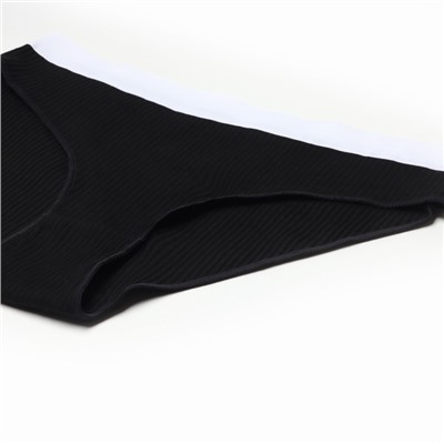 Трусы женские слипы MINAKU рубчик, набор 3 шт., размер 40-42, чёрные