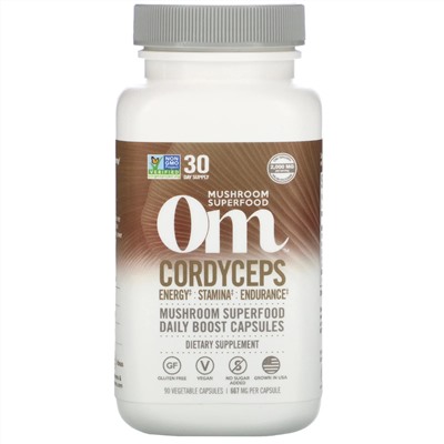 Om Mushrooms, кордицепс, 667 мг, 90 вегетарианских капсул